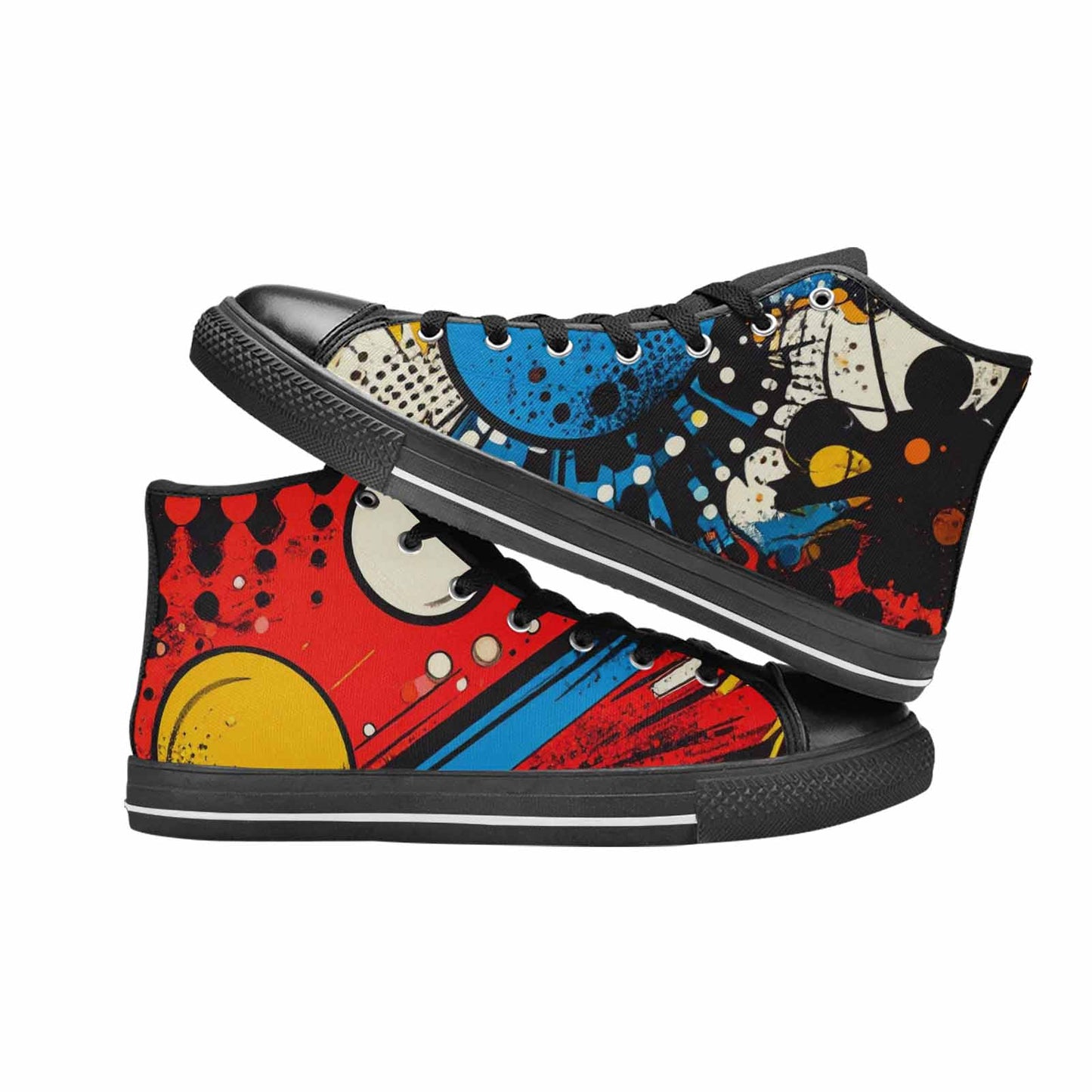 WOMEN'S Comic Book Halftone High Top Canvas Dreamcore Custom Shoes
