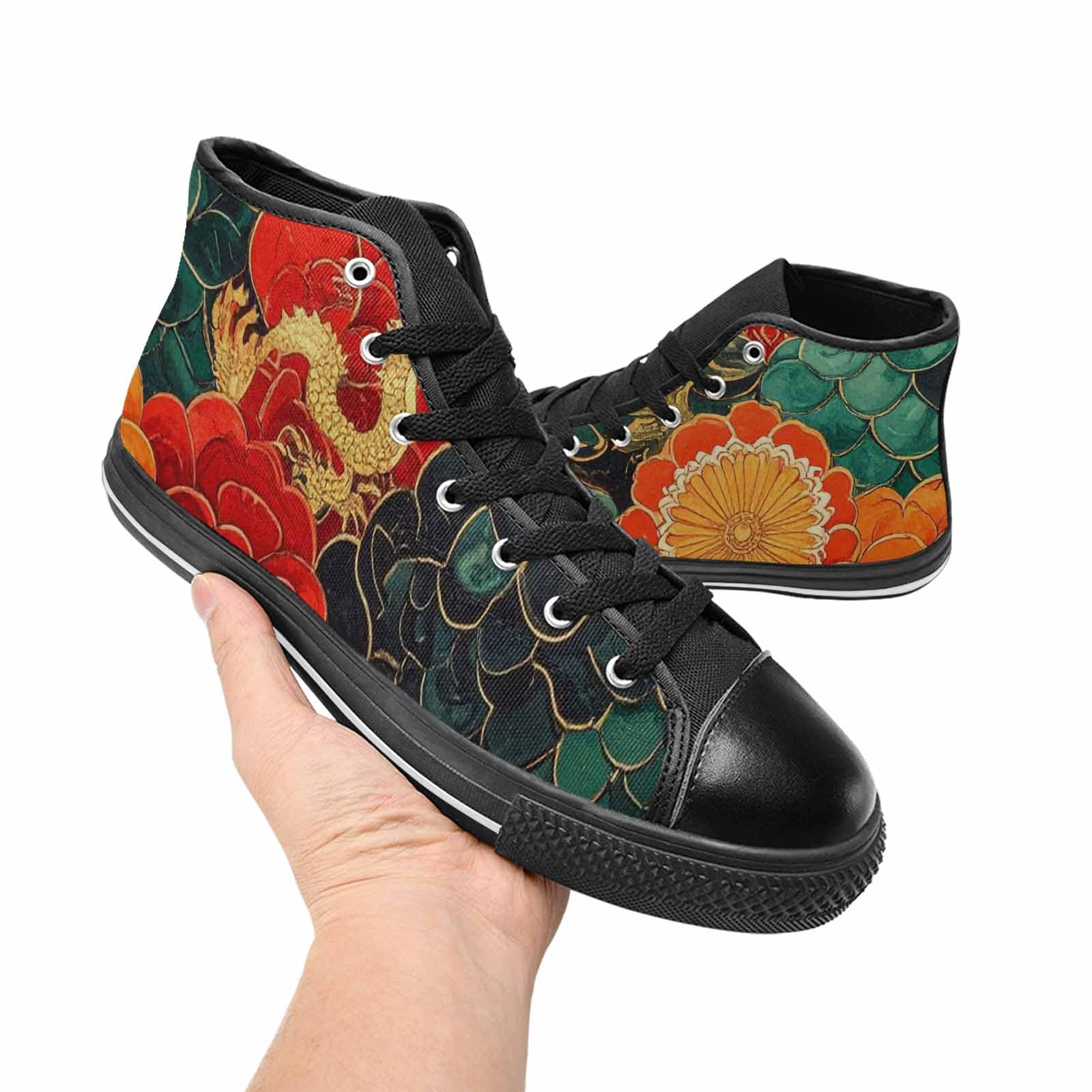 WOMEN'S Dragon Scale Fantasy High Top Canvas Dreamcore Custom Shoes