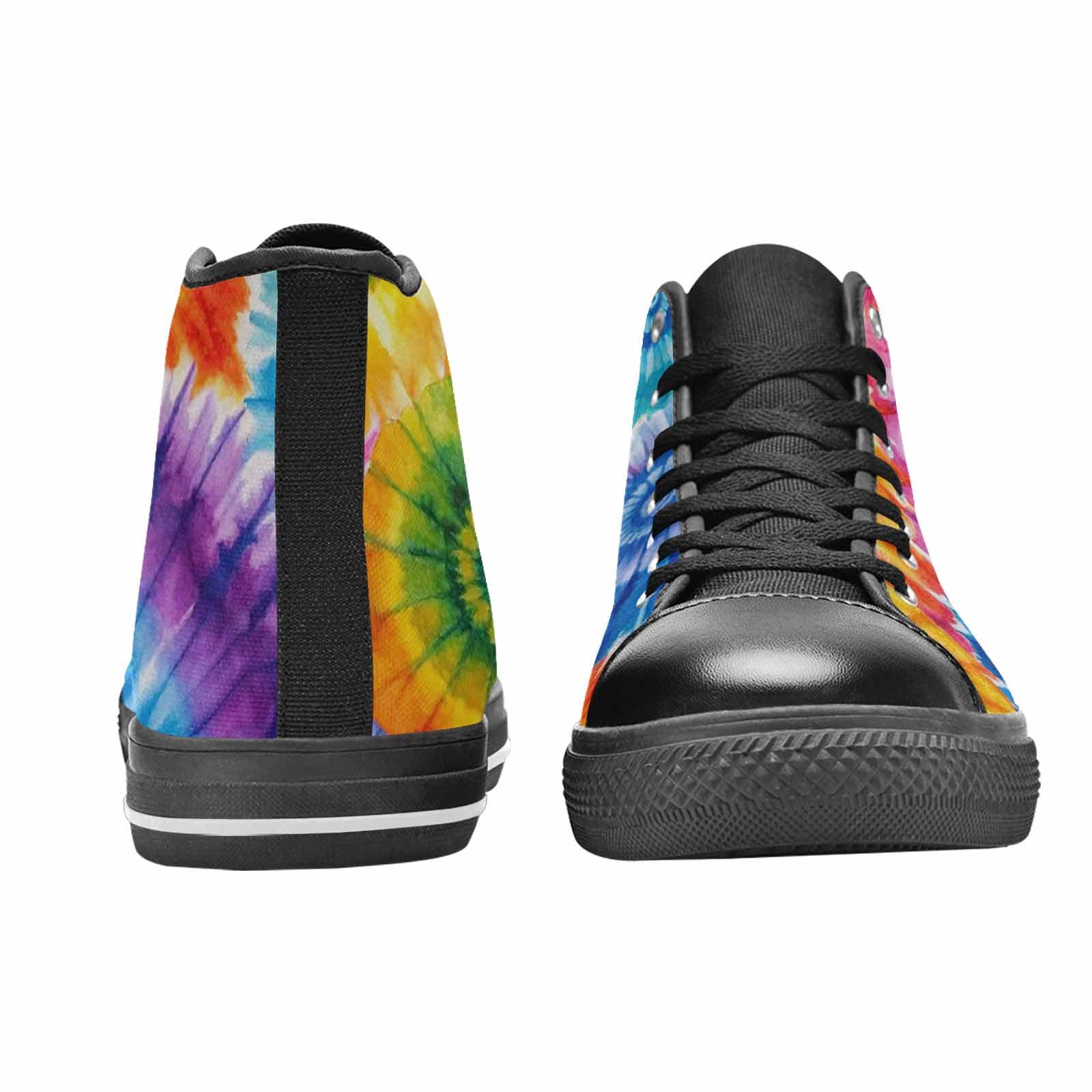 MEN'S Tie Dye Swirl High Top Canvas Cottagecore Custom Sneakers