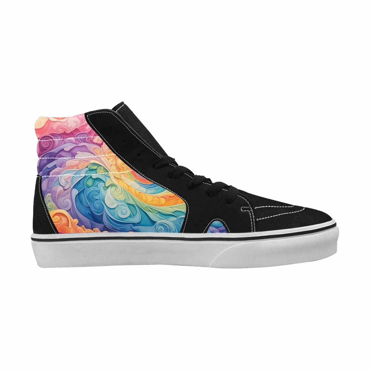 MEN'S Tie Dye Swirls Tie High Top Canvas Surreal Shoes