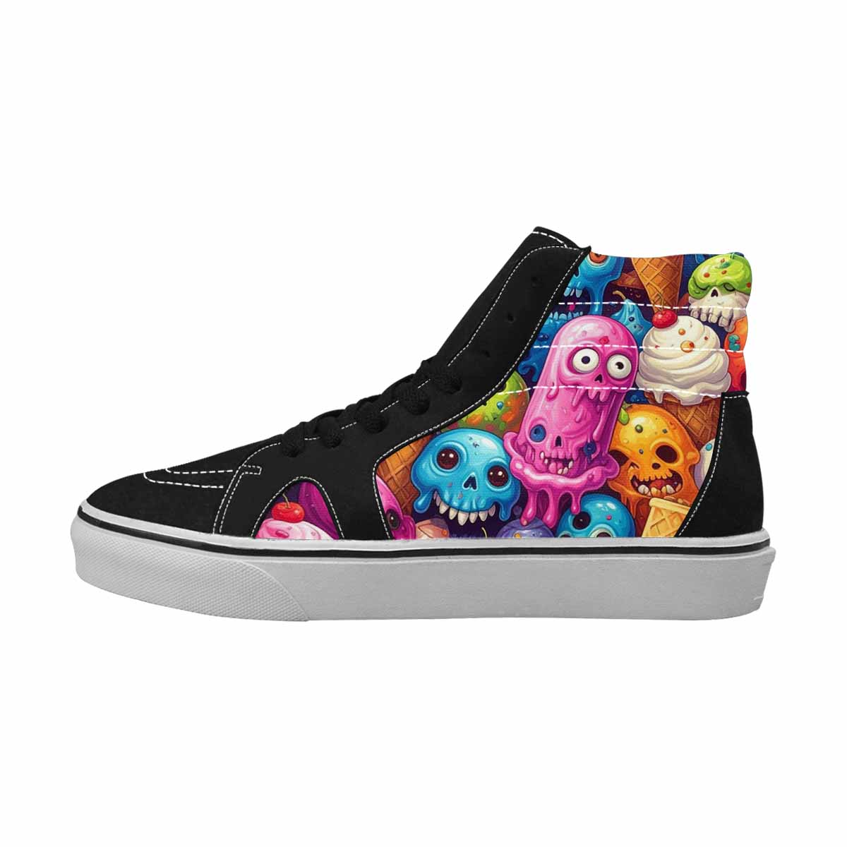 MEN'S Ice Cream Monsters  High Top Canvas Melting Art Sneakers