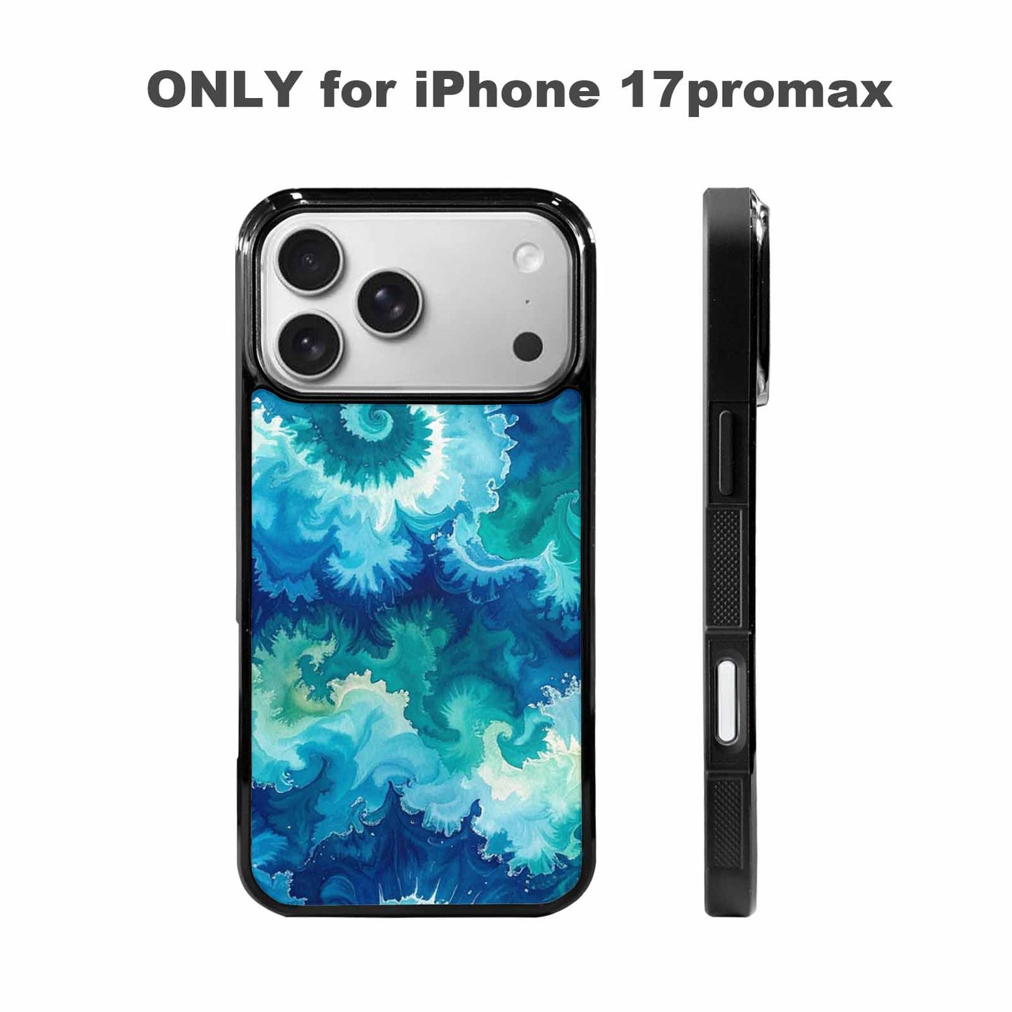 iPhone 17 Pro Max Case — Tie Dye Ocean Blues Tie Dye, Customized Protective Case