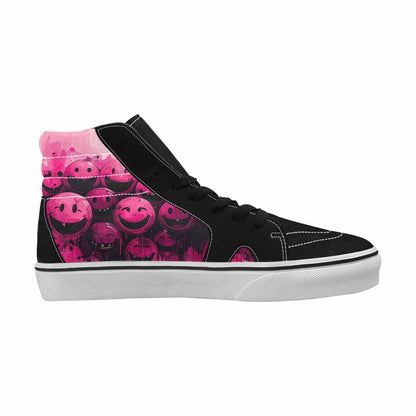 MEN'S Melting Moon Smiley High Top Canvas Wallpaper Art Sneakers