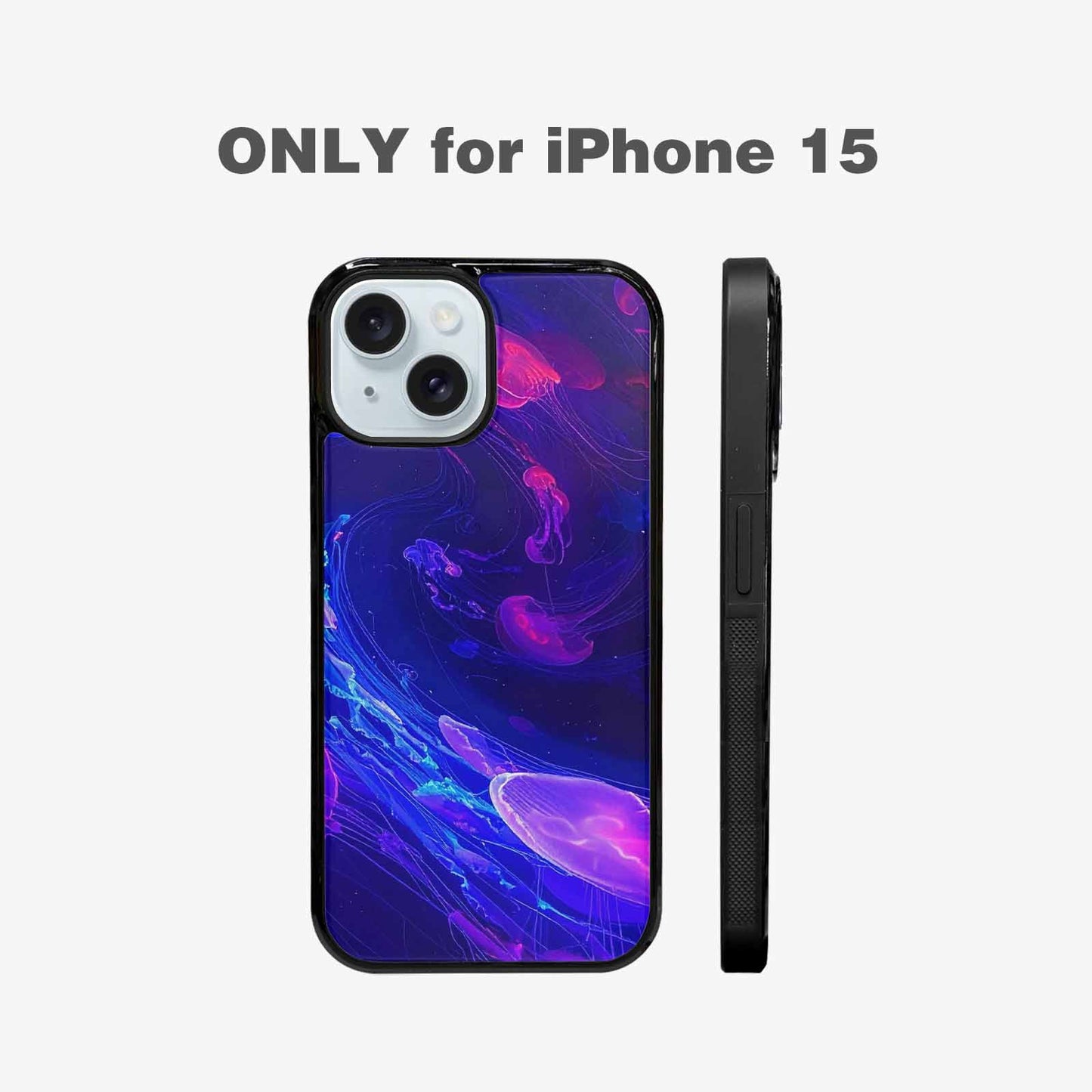 iPhone 15 Case — Jellyfish Glow Jellyfish Glow Pattern Hundreds, Custom Designed Case Cover