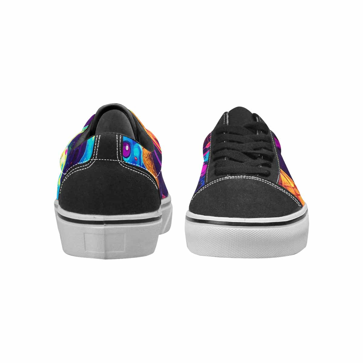 WOMEN'S Ice Cream Monsters  Lace-Up Canvas Vibrant Chaos Custom Sneakers