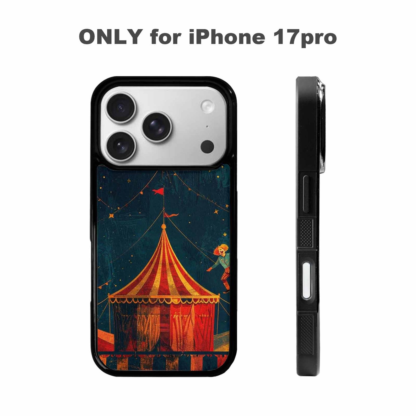 iPhone 17 Pro Case — Vintage Circus Art Pattern Retro Vintage, Unique Phone Case Design