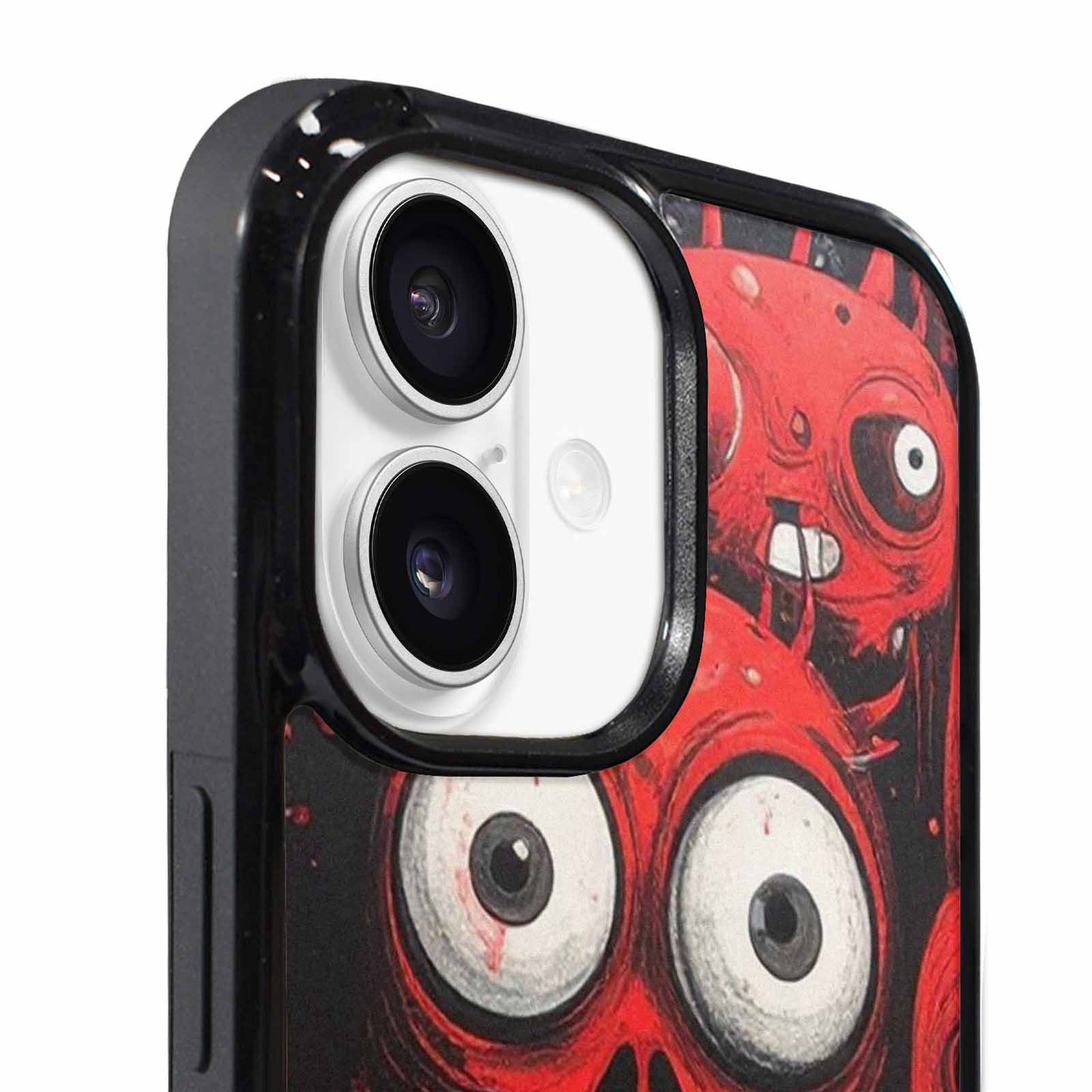 iPhone 17 Case — Black &amp; Red Ink Cartoon Cute, Customized Protective Case