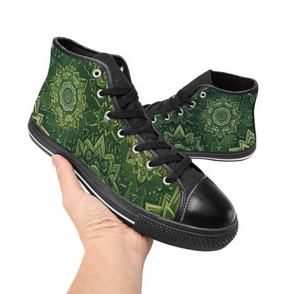 WOMEN'S Mandala High Top Canvas Neon Fantasy Custom Shoes