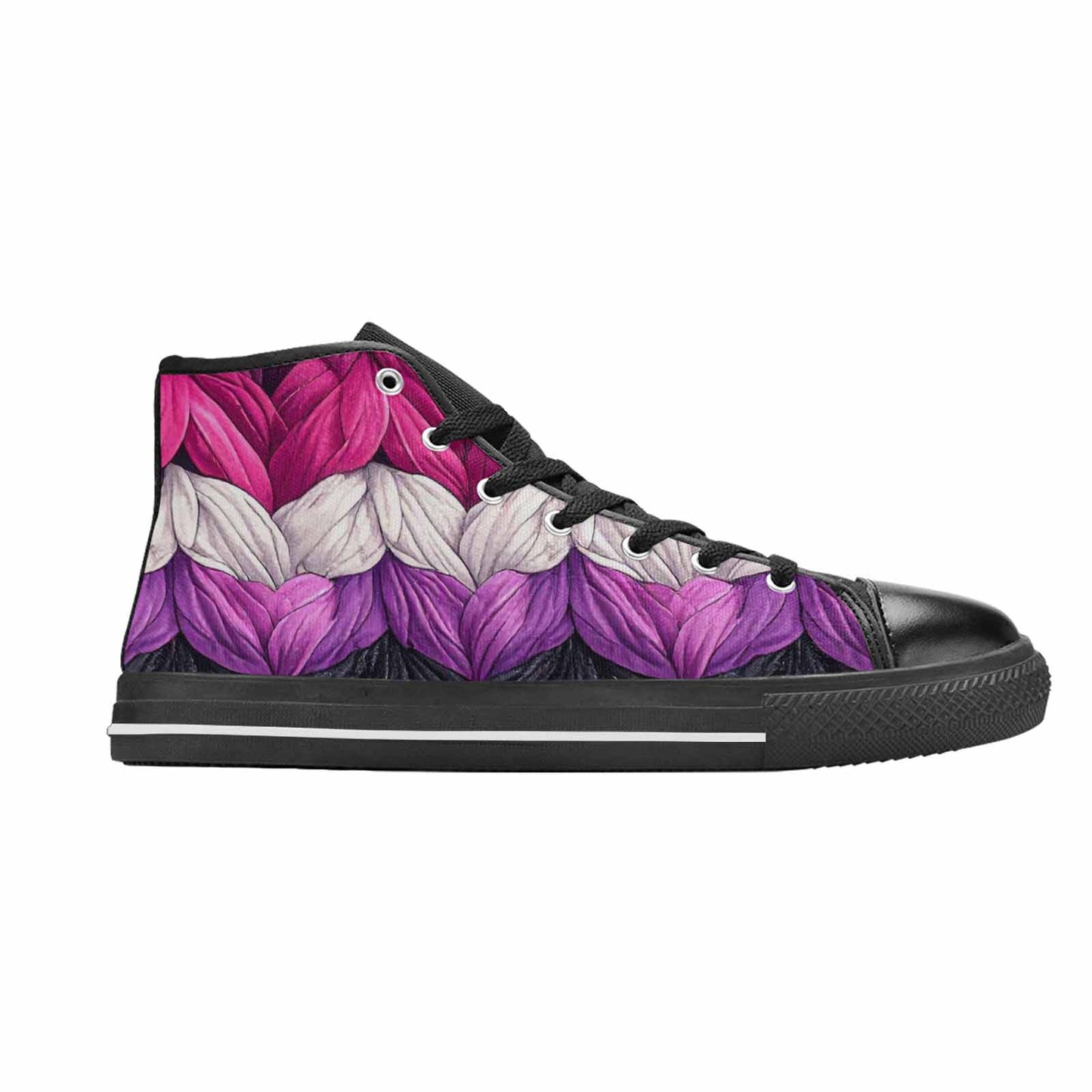 MEN'S Genderfluid Flag Color High Top Canvas Cottagecore Custom Shoes