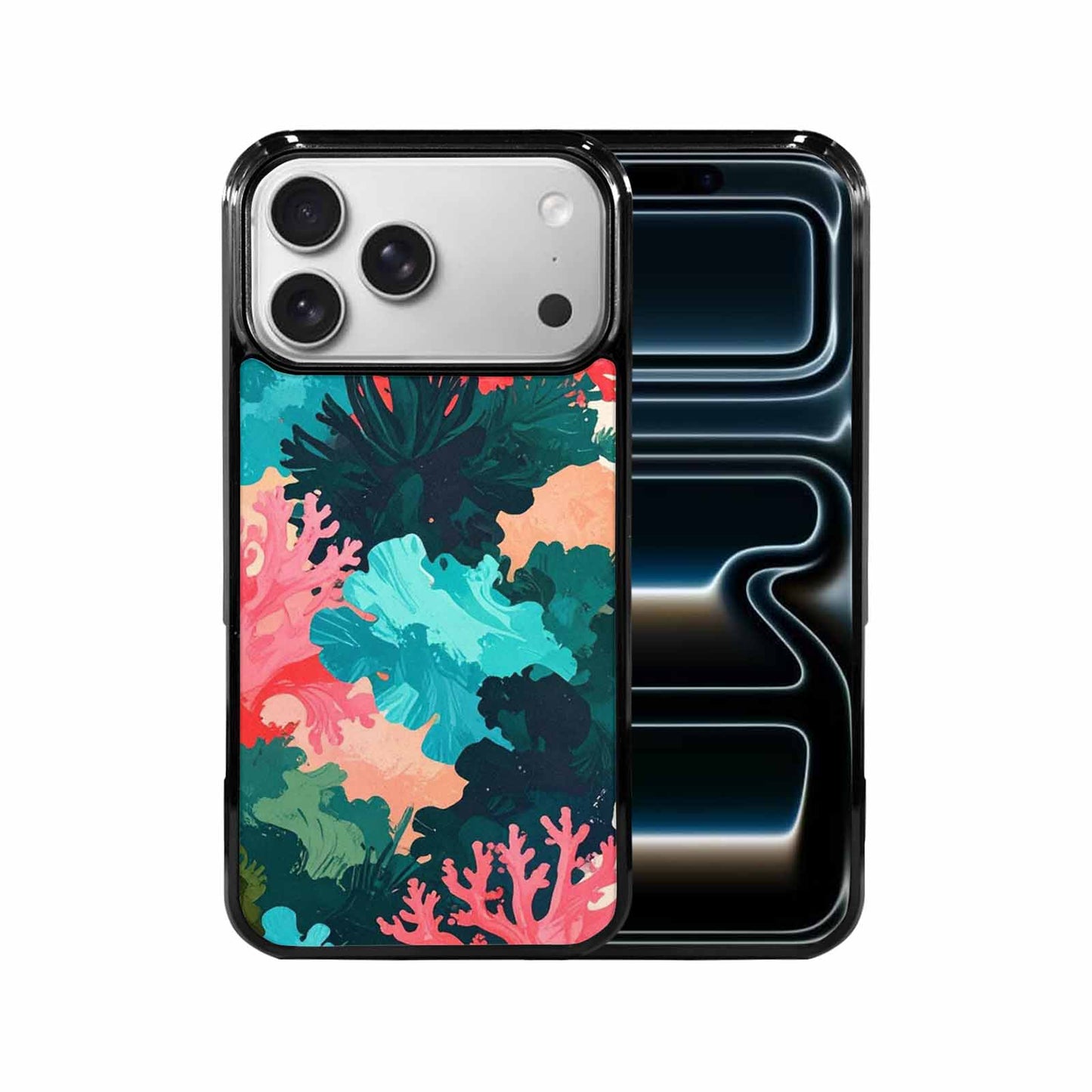 iPhone 17 Pro Max Case — Camo Coral Turquoise Camo, Customized Protective Case