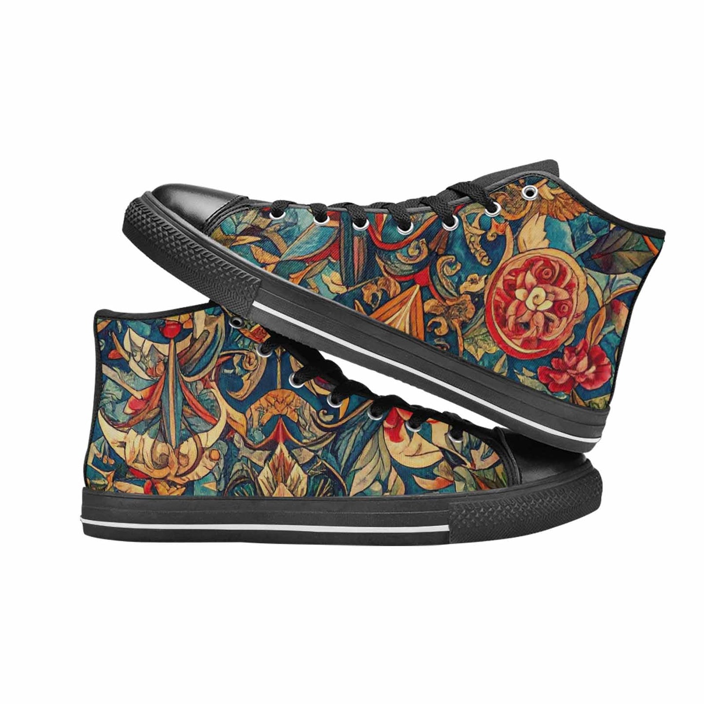 WOMEN'S Old School Tattoo High Top Canvas Dreamcore Custom Sneakers