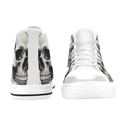 Dark Skull Women's Gothic Art High Top Canvas Shoes | Freaky Shoes®