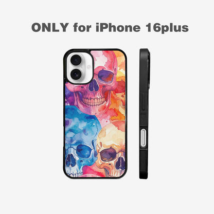 iPhone 16 Plus Case — Kulls Watercolor Skulls Small Skull Pattern, Custom Art Phone Cover
