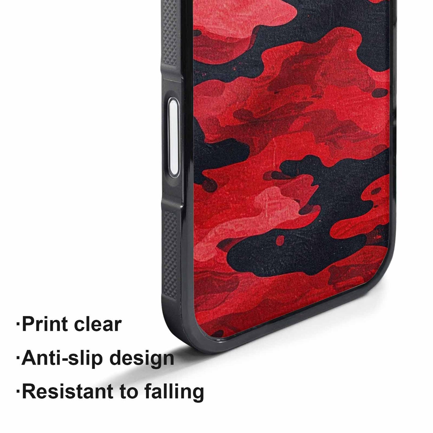 iPhone 17 Air Case — Tactical Camo Red Black Custom Camo, Personalized Phone Case