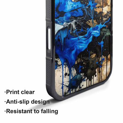 iPhone 17 Air Case — Black Blue Ink Camo Patches Camo, Customized Protective Case