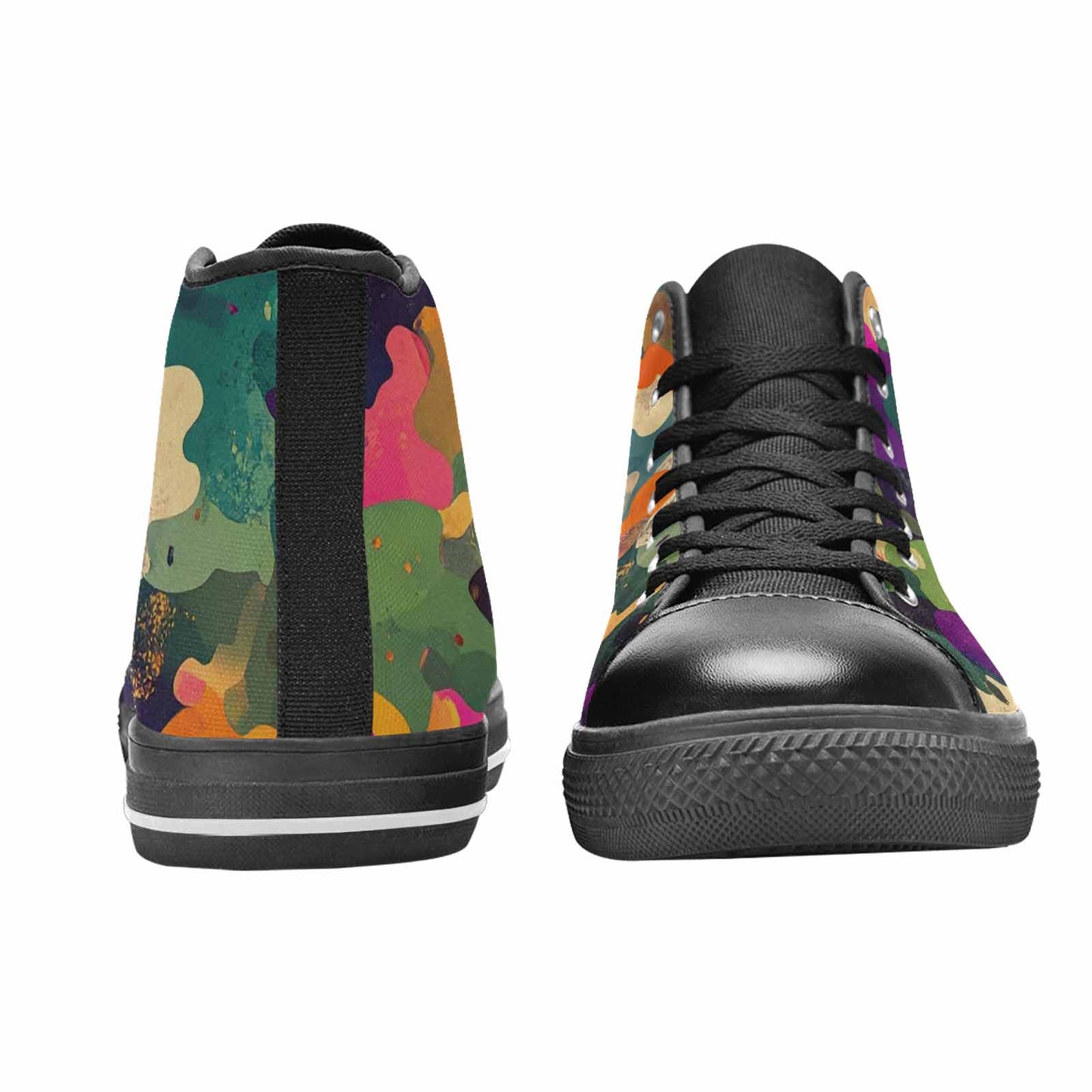 MEN'S Military Camouflage Blotch High Top Canvas Vibrant Chaos Sneakers