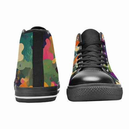 MEN'S Military Camouflage Blotch High Top Canvas Vibrant Chaos Sneakers