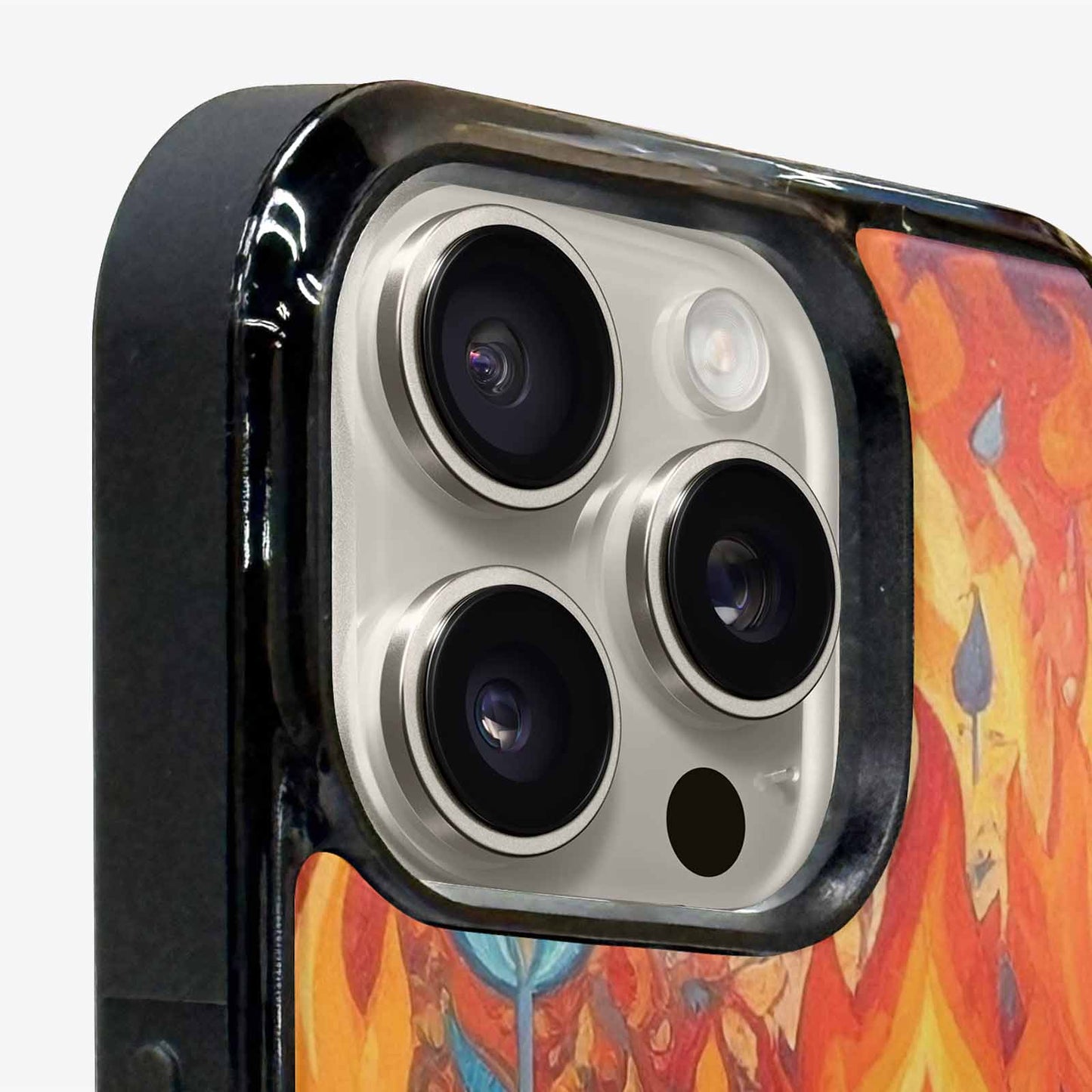 iPhone 15 Pro Max Case — Flame Burst Full Color Vibrant Flame, Custom Printed Phone Case