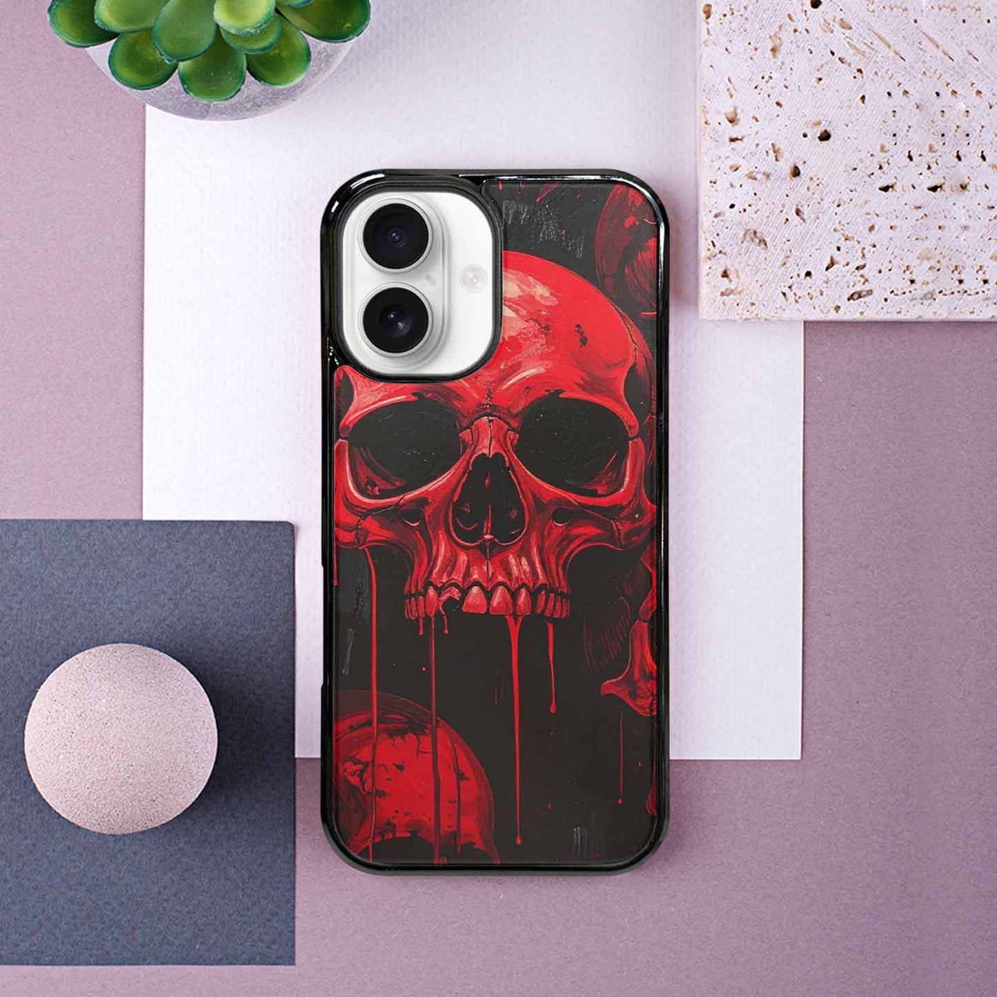 iPhone 16 Case — 1000\'s Of Skulls Overlapping Eachother Everywhere, Custom Art Phone Cover