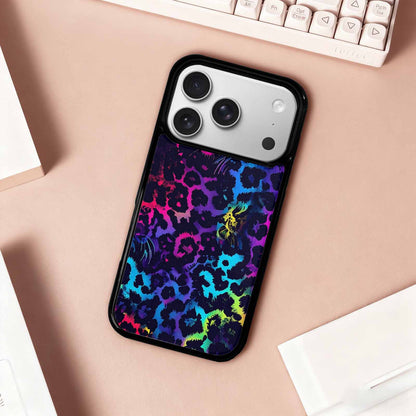 iPhone 17 Pro Case — Leopard Print Neon Seamless Pattern Animal, Unique Phone Case Design