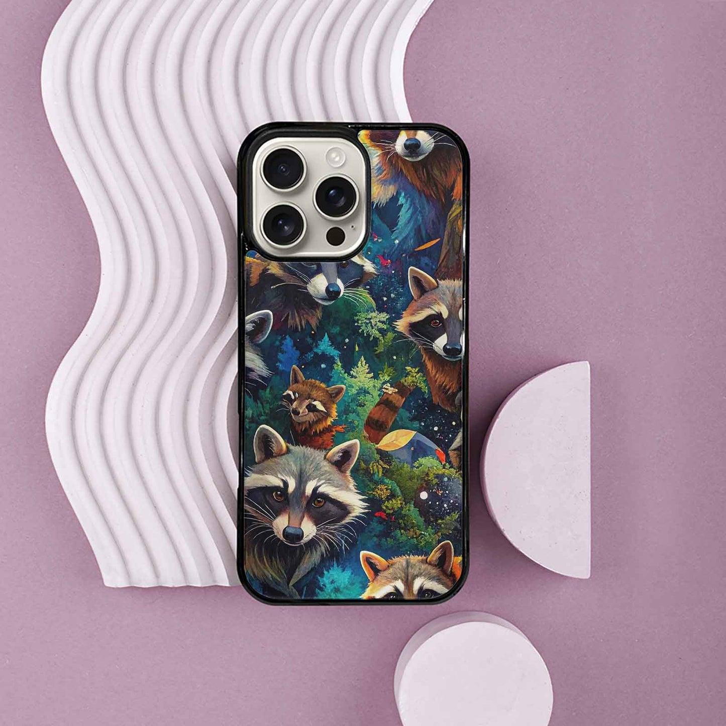 iPhone 16 Pro Max Case — Raccoon Bandit Raccoon Bandit Pattern Hundreds, Custom Made Phone Cover