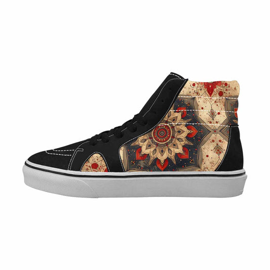 MEN'S Mandala High Top Canvas Neon Fantasy Custom Sneakers