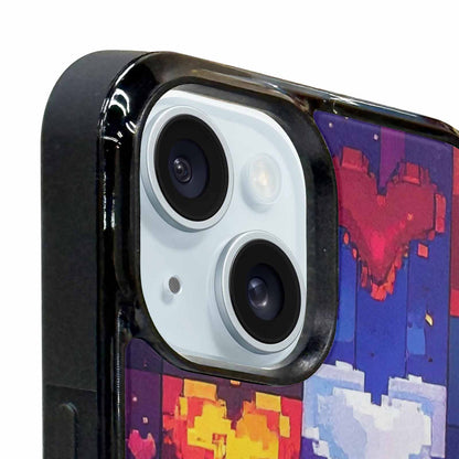 iPhone 15 Plus Case — Pixel Art 8 Bit Burst Pattern, Custom Designed Case Cover