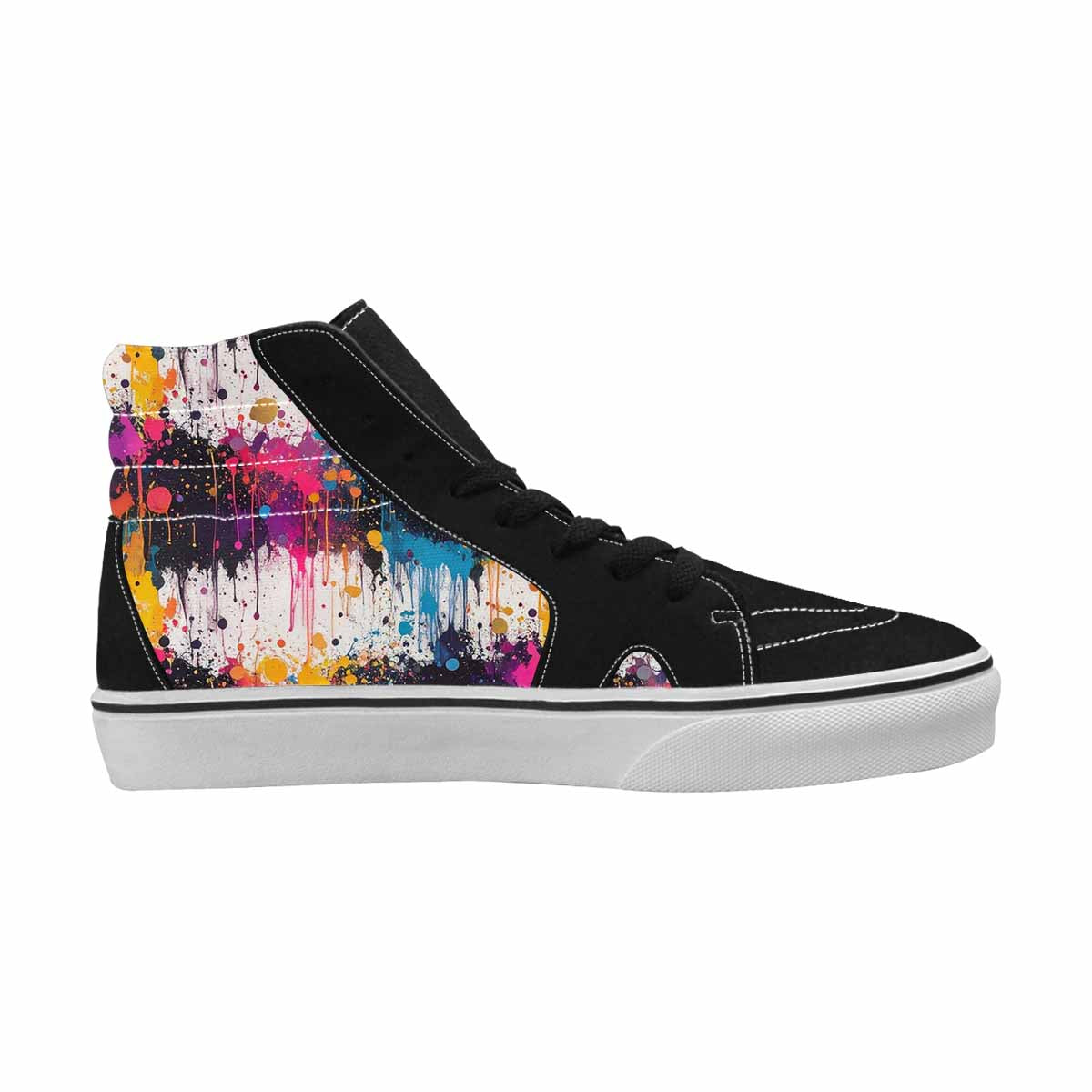 WOMEN'S Paint Splatter High Top Canvas Vibrant Chaos Custom Shoes