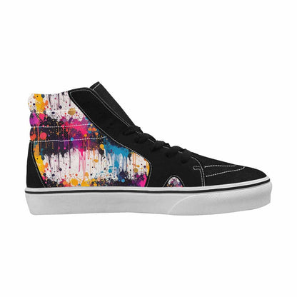 WOMEN'S Paint Splatter High Top Canvas Vibrant Chaos Custom Shoes