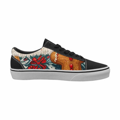 MEN'S Christmas Holly Snowflake Canvas Lace-Up Grunge Custom Sneakers