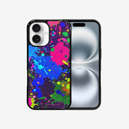 iPhone 16 Case — Neon Paint Splatter Custom, Custom Made Phone Cover