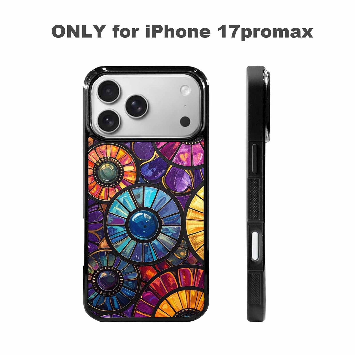 iPhone 17 Pro Max Case — Iridescent Fantasy Sun Original Art, Custom Made Phone Cover