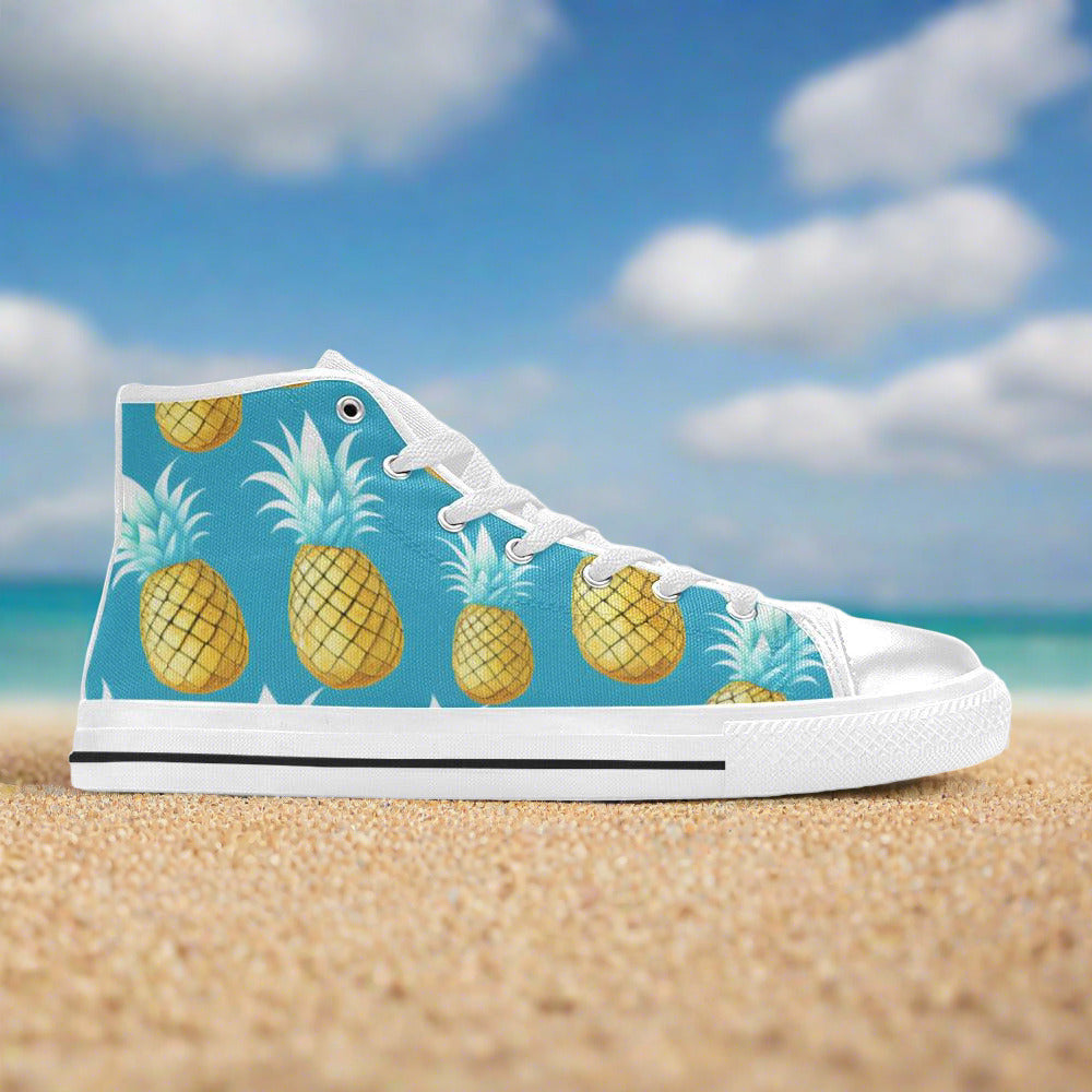 Cherry Blossom Blue Gold Wearable MEN Bold Art - Freaky Shoes | Custom Art Sneakers