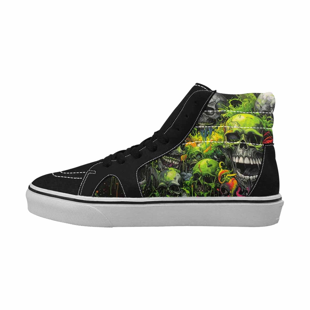 MEN'S Rainbow From Skull S High Top Canvas Wallpaper Art Custom Sneakers