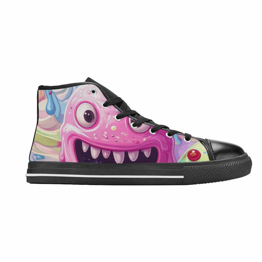 MEN'S Melting Icecream Monster Cherry High Top Canvas Surreal Custom Shoes
