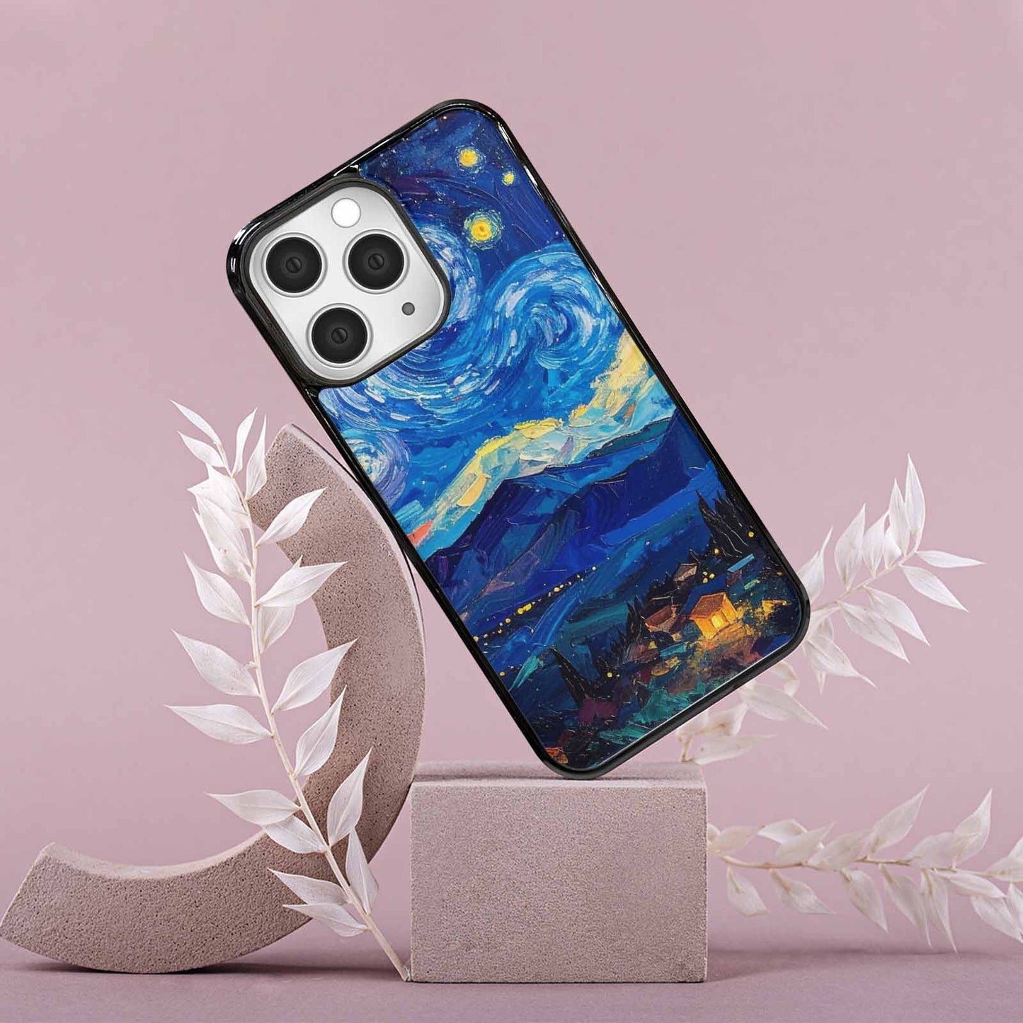 iPhone 15 Pro Max Case — Starry Night Van Gogh Paint Art, Custom Phone Case