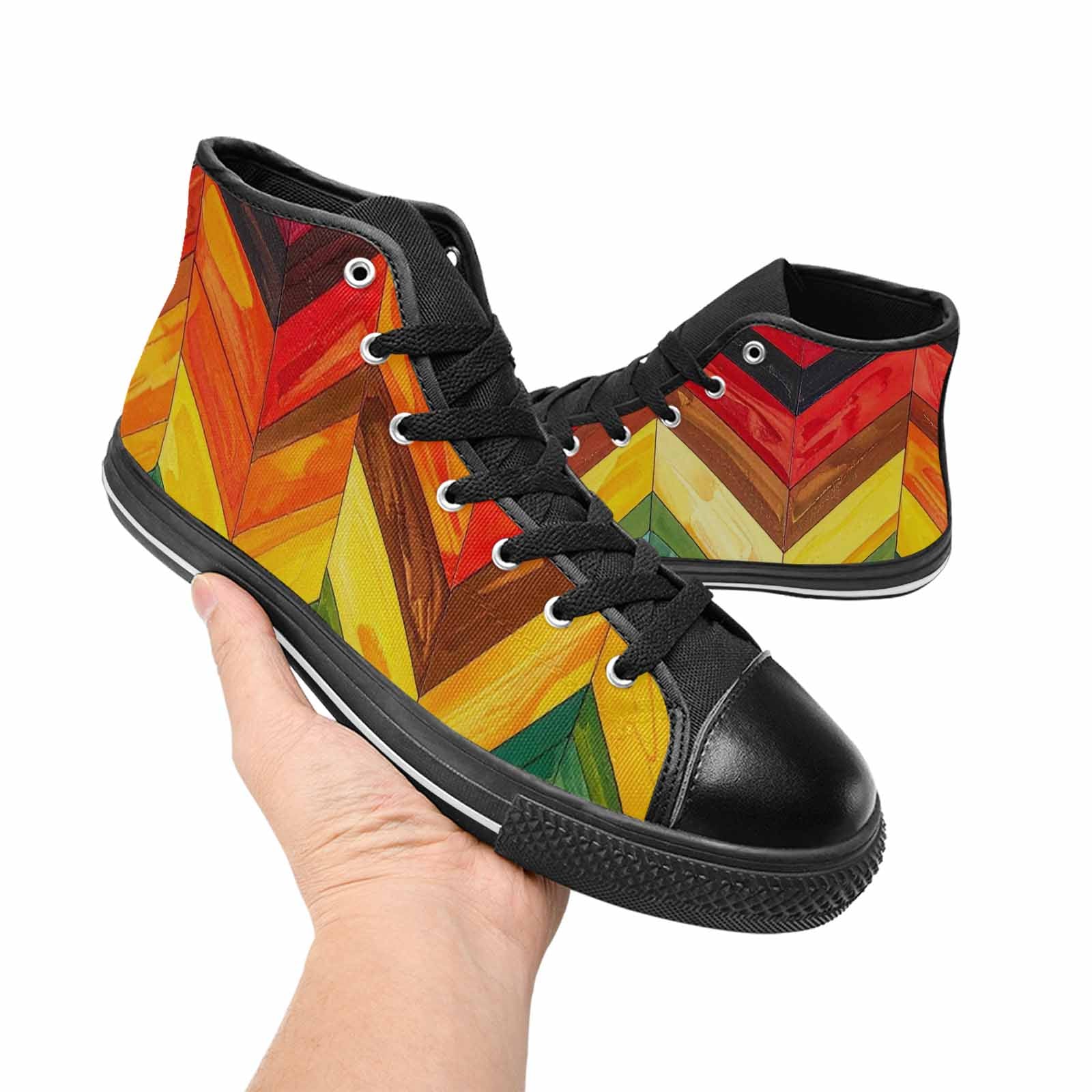 MEN'S Progress Pride Flag High Top Canvas Aesthetic Custom Sneakers