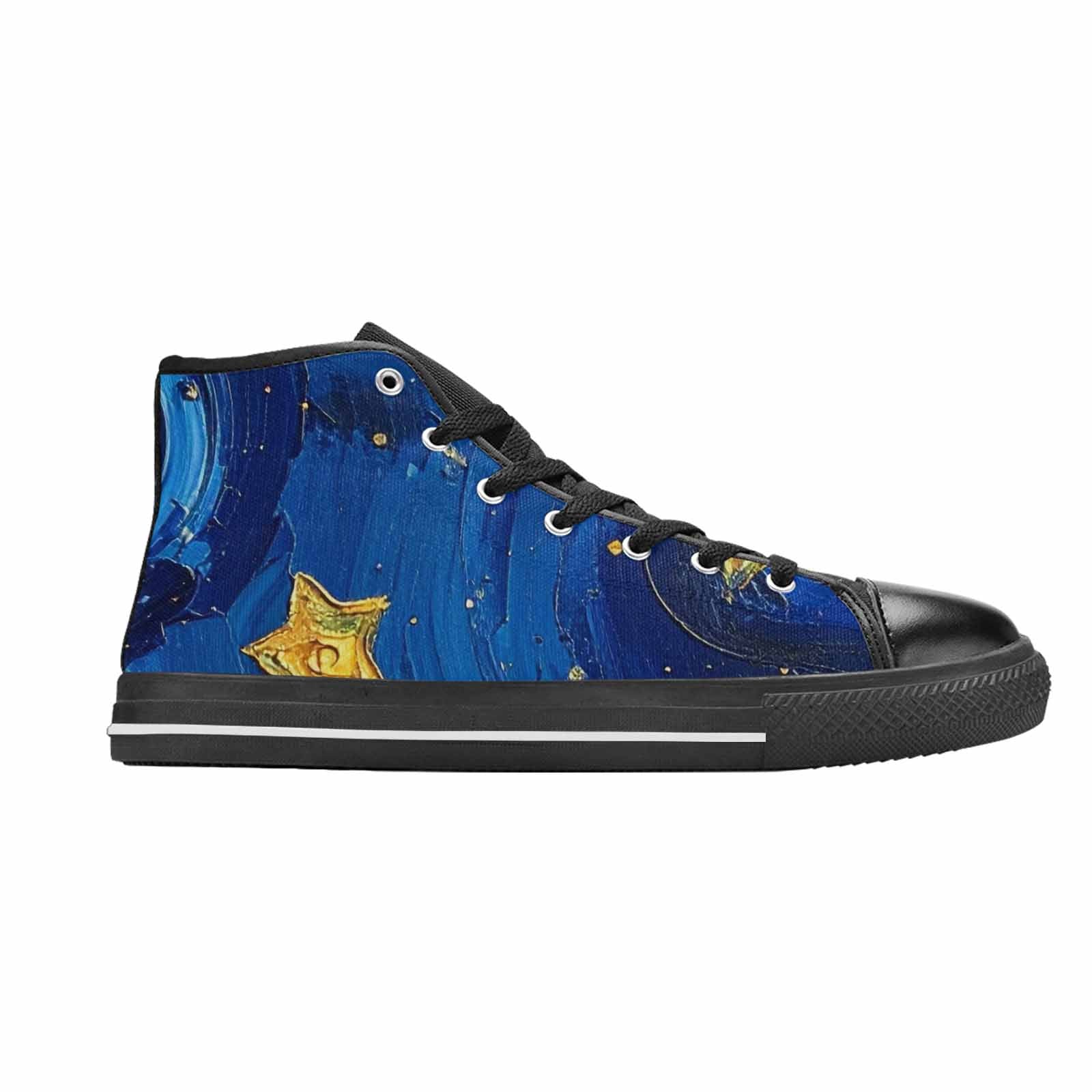 MEN'S Starry Night Galaxy High Top Canvas Surreal Custom Sneakers