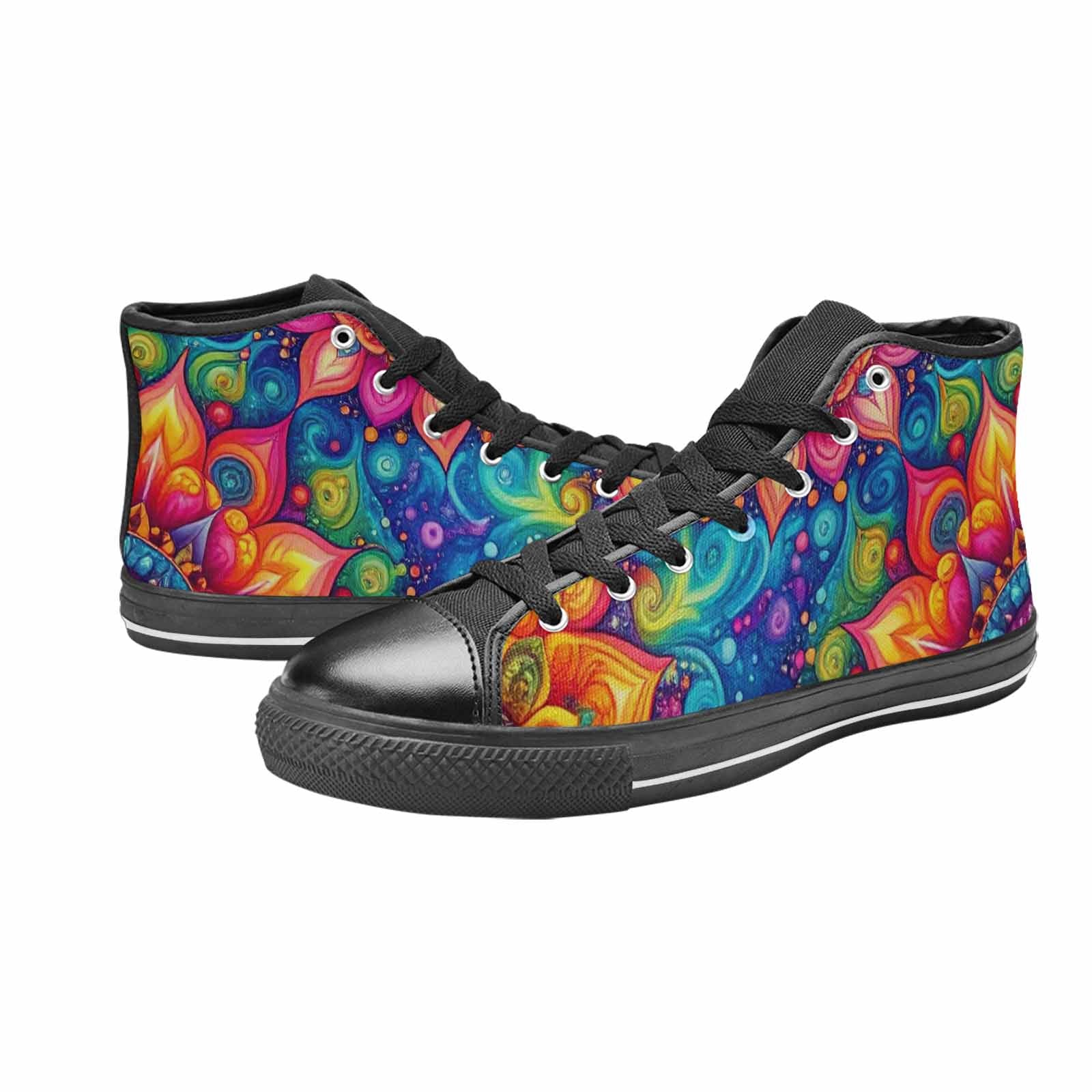 WOMEN'S Tie Dye Mandala High Top Canvas Vivid Sneakers