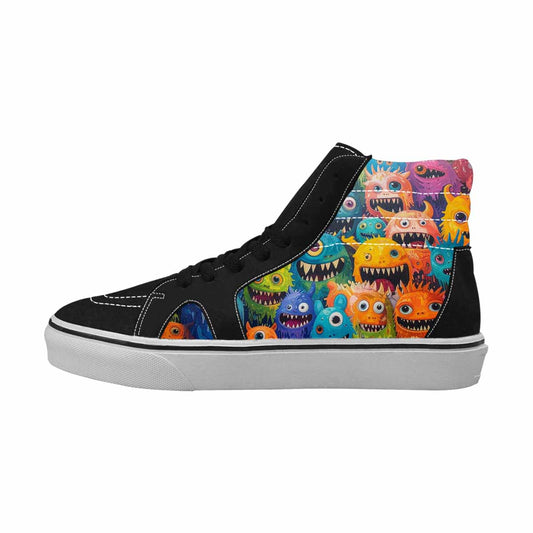 WOMEN'S Monsters High Top Canvas Bold Print Aesthetic Handmade Custom Shoes