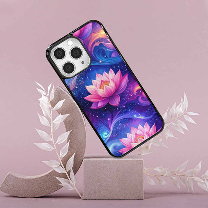 iPhone 15 Pro Max Case — Lotus Galaxy Art Seamless Pattern Vibrant, Customized Protective Case