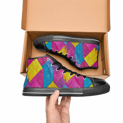 MEN'S Pansexual Flag Color High Top Canvas Y2K Sneakers