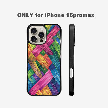 iPhone 16 Pro Max Case — Polysexual Flag Color Theme Small Rainbow, Custom Designed Case Cover