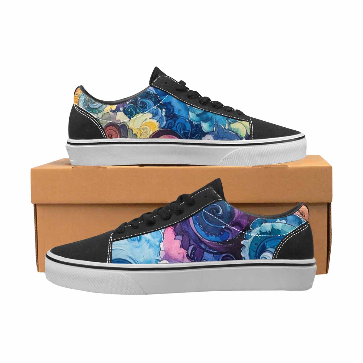 WOMEN'S Tie Lace-Up Canvas Wallpaper Art Sneakers