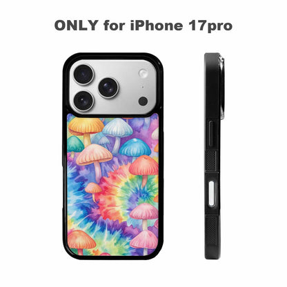 iPhone 17 Pro Case — Mushrooms Tie Dyemushrooms Pat K7q Tie, Custom Printed Phone Case