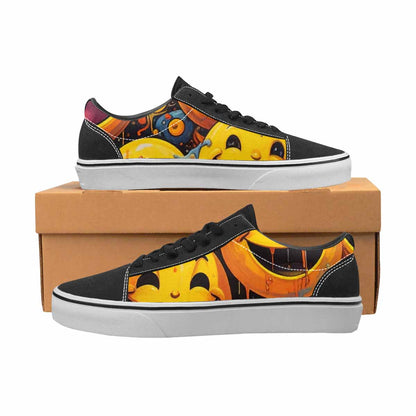 WOMEN'S Melting Moon Smiley — Lace-Up Canvas Aesthetic Shoes