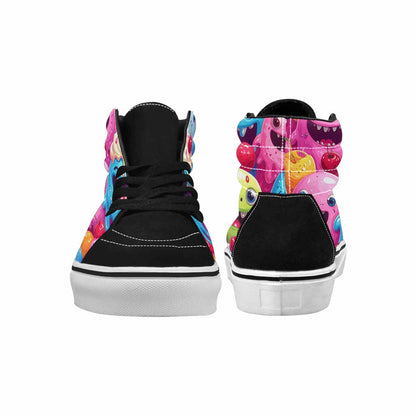 MEN'S Melting Icecream Monster Cherry High Top Canvas Neon Fantasy Shoes