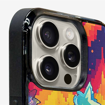 iPhone 15 Pro Max Case — Pixel Art 8 Bit Burst Pattern, Custom Print Case Cover