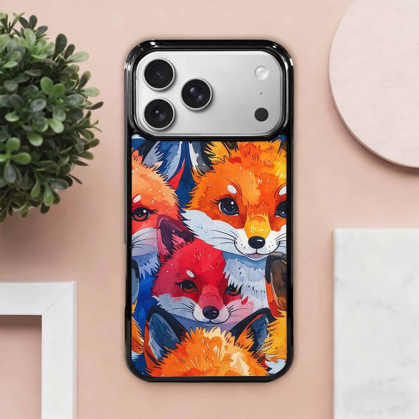 iPhone 17 Pro Max Case — Watercolor Kawaii Fox Watercolor Abstract, Original Design Phone Case