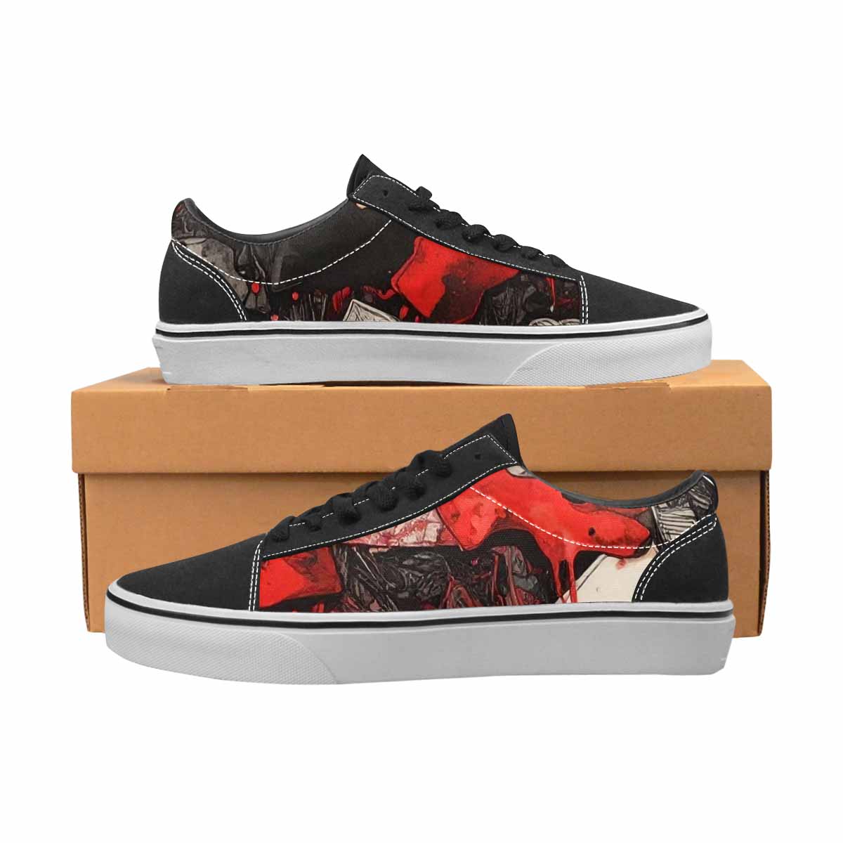 WOMEN'S Camo Patches Lace-Up Canvas Vivid Custom Sneakers